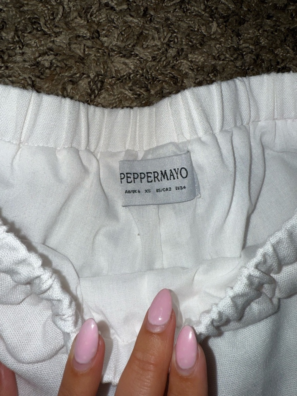 White Drawstring Pants - Picture 3 of 7